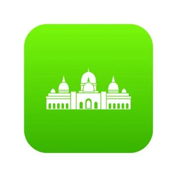 Sheikh Zayed Grand Mosque, UAE icon digital green Stock Illustration
