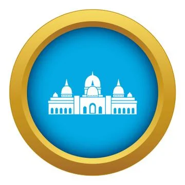 Sheikh Zayed Grand Mosque, UAE icon blue vector isolated Ilustração Stock