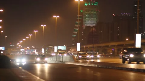 Sheikh Zayed highway Dubai Stock Footage 44457737