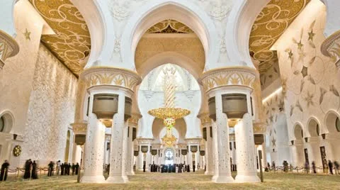 Sheikh Zayed Mosque 4k Timelapse Stock Footage 12368092