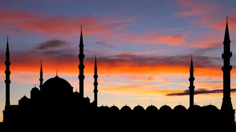 Sheikh Zayed Mosque in Abu Dhabi, Time Lapse at Dusk, United Arab Emirates Stock Footage 114304958