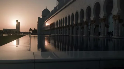 Sheikh Zayed Mosque in Abu Dhabi is the most famous mosque Stock Footage 234708117