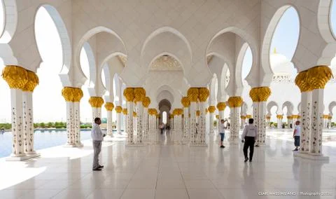 Sheikh Zayed Mosque in Abu Dhabi Interior View Foto stock