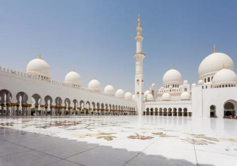 Sheikh Zayed Mosque in Abu Dhabi External view Stock Photos