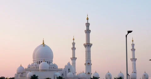 Sheikh Zayed Mosque at Dusk Stock Footage 273588733