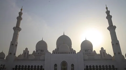 Sheikh Zayed Mosque, United Arab Emirates. Stock Footage 114757671