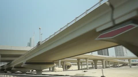 Sheikh Zayed Road Arm1 Fast Motion 50p Stock Footage 12182138
