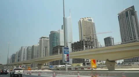 Sheikh Zayed Road Arm1 normal motion 50p Stock Footage 12183141