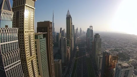 Sheikh zayed Road Dubai Drone Stock Footage 172549147