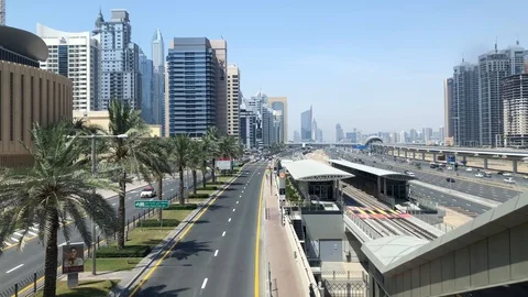 Sheikh Zayed Road, Dubai Stock Footage 112255680