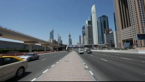 Sheikh Zayed Road in Dubai, United Arab Emirates Stock Footage 7908062