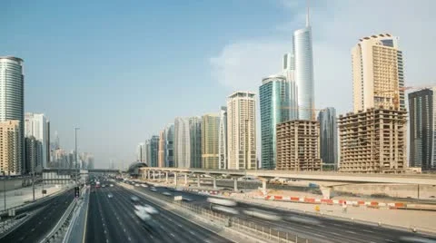 Sheikh Zayed Road other Site Day 4K Timelapse Stock Footage 12353475