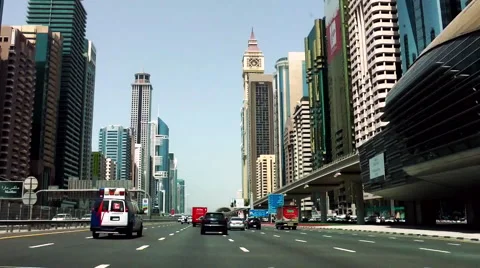 Sheikh Zayed Road Time Lapse 2, Dubai, United Arab Emirates 스톡 동영상 56863721