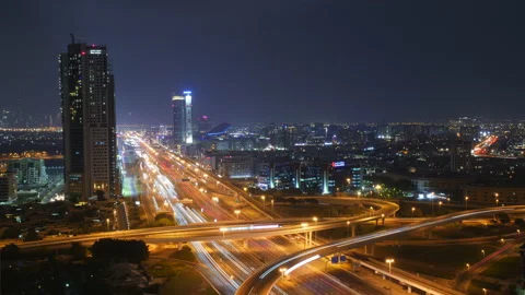 Sheikh Zayed Road timelapse Stock Footage 168363876