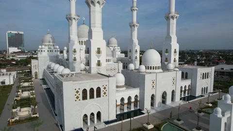 Sheikh Zayed Solo Mosque is a big Mosque in Surakarta Stock Footage 221849833