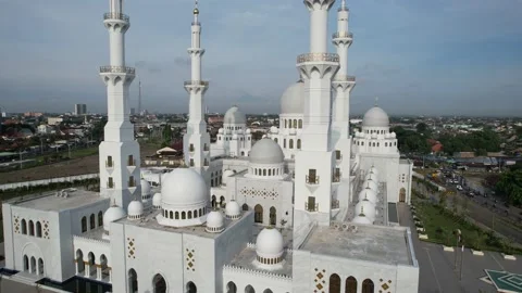 Sheikh Zayed Solo Mosque is a big Mosque in Surakarta Stock Footage 221850475