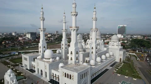 Sheikh Zayed Solo Mosque is a big Mosque in Surakarta Stock Footage 221850498