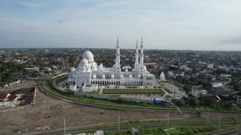 Sheikh Zayed Solo Mosque is a big Mosque in Surakarta Stock Footage 221853728