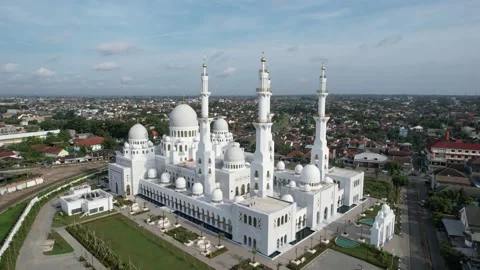 Sheikh Zayed Solo Mosque is a big Mosque in Surakarta Stock Footage 221853868