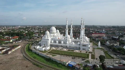Sheikh Zayed Solo Mosque is a big Mosque in Surakarta Stock Footage 221854167