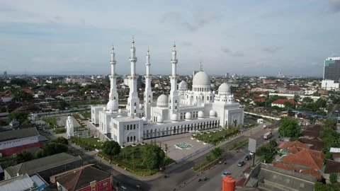 Sheikh Zayed Solo Mosque is a big Mosque in Surakarta Stock Footage 221854287