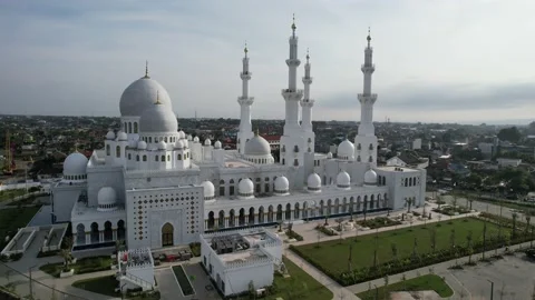 Sheikh Zayed Solo Mosque is a big Mosque in Surakarta Stock Footage 221854529