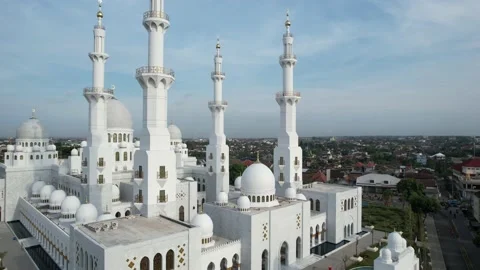 Sheikh Zayed Solo Mosque is a big Mosque in Surakarta Stock Footage 221855195