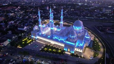 Sheikh Zayed Solo Mosque is a big Mosque in Surakarta Stock Footage 225770196