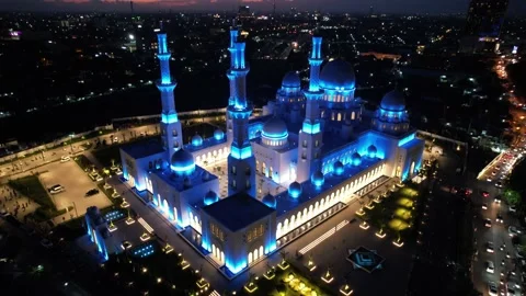 Sheikh Zayed Solo Mosque is a big Mosque in Surakarta Stock Footage 225771876