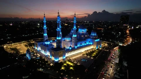 Sheikh Zayed Solo Mosque is a big Mosque in Surakarta Stock Footage 225772486