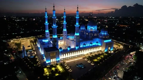 Sheikh Zayed Solo Mosque is a big Mosque in Surakarta Stock Footage 225773059