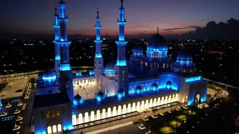 Sheikh Zayed Solo Mosque is a big Mosque in Surakarta Stock Footage 225773945
