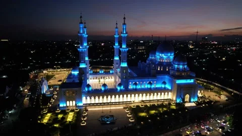 Sheikh Zayed Solo Mosque is a big Mosque in Surakarta Stock Footage 225773952