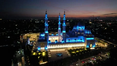 Sheikh Zayed Solo Mosque is a big Mosque in Surakarta Stock Footage 225775329