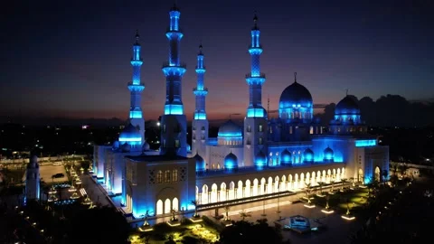 Sheikh Zayed Solo Mosque is a big Mosque in Surakarta Stock Footage 225776197