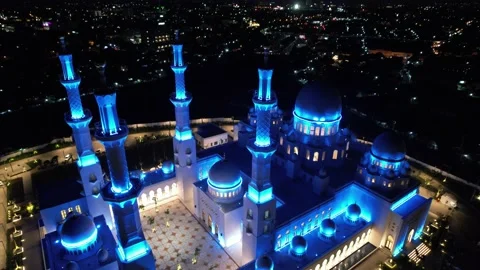 Sheikh Zayed Solo Mosque is a big Mosque in Surakarta Stock Footage 225777438