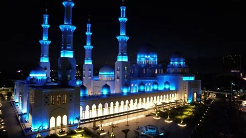 Sheikh Zayed Solo Mosque is a big Mosque in Surakarta Stock Footage 225777624