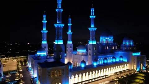 Sheikh Zayed Solo Mosque is a big Mosque in Surakarta Stock Footage 225777979