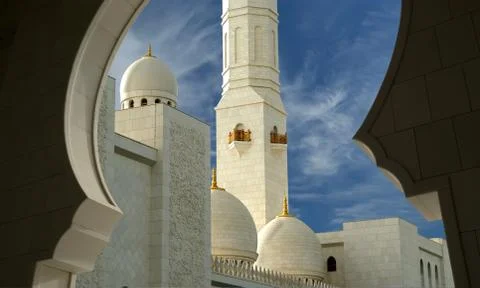 Sheikh Zayed White Mosque Stock Photos
