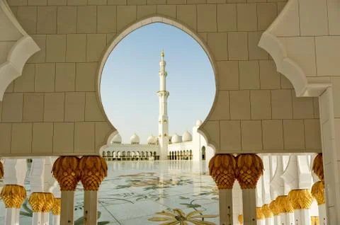 Sheikh Zayed White Mosque Stock Photos