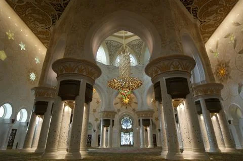 Sheikh Zayed White Mosque Stock Photos