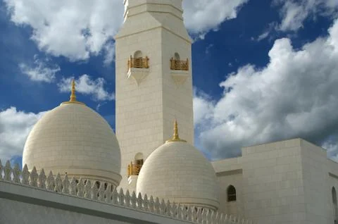 Sheikh Zayed White Mosque Stock Photos