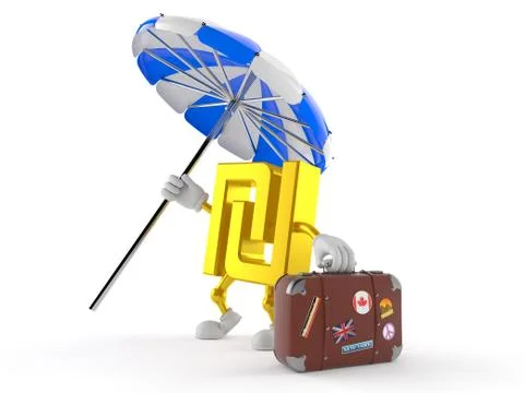 Shekel character with suitcase Stock Illustration