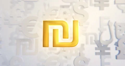 Shekel Currency Loop in a 3D animation Stock Footage 251372148
