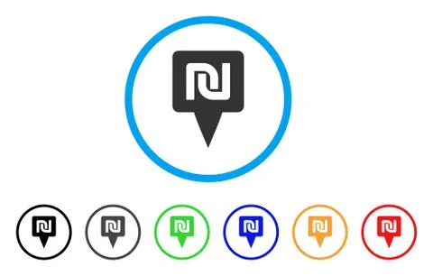 Shekel Map Pointer Rounded Icon イラスト素材