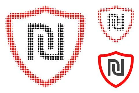Shekel Shield Halftone Dotted Icon Stock-Illustration