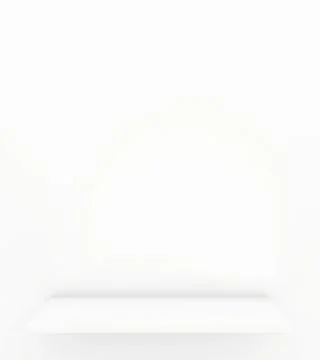 Shelf. 3d render on white background Illustrazione stock