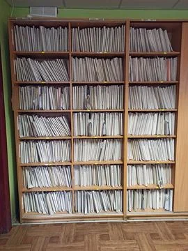 Shelf with archival documents. Lots of papers. pile of archive papers Stock Photos