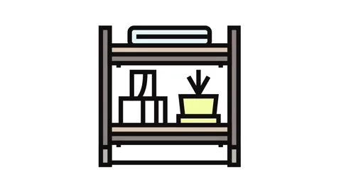 Shelf bathroom interior color icon animation Stock Footage 326099807