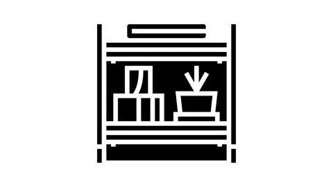 Shelf bathroom interior glyph icon animation Stock Footage 326157886
